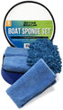 Boat Cleaner and Car Wash Sponges, Non-Scratch Microfiber Sponge and Wash Cloths, Complete Cleaning Kit for Interior