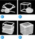 Fish Hatchery Breeder Box, Nylon Incubator Mesh for Fish Breeding Tanks Isolation Box (White Square, 20PCS)