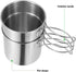 Set,Stainless Set Set Backpacking Zerodis Camping Cook Steel Outdoor Cookware with Lid Foldable Camping Pot and Pan