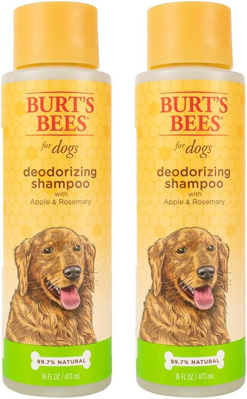 Burt's Bees for Pets Deodorizing Dog Shampoo with Apple & Rosemary - 16 Oz, 2 Pack, Cruelty Free, Sulfate & Paraben Free