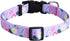 QQPETS Adjustable Soft Dog Collar with Print Flower Pink Multicolor Patterns for XS Small Medium Large Pets