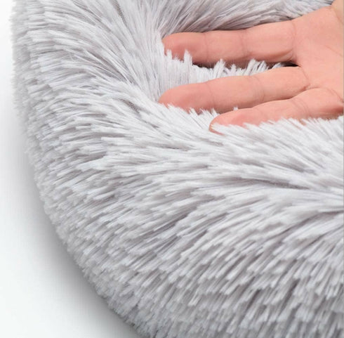 Cat Beds for Indoor Cats, Washable 20/24 inches, Anti Anxiety Round Fluffy Plush Faux Fur Cat Bed for Small Dogs