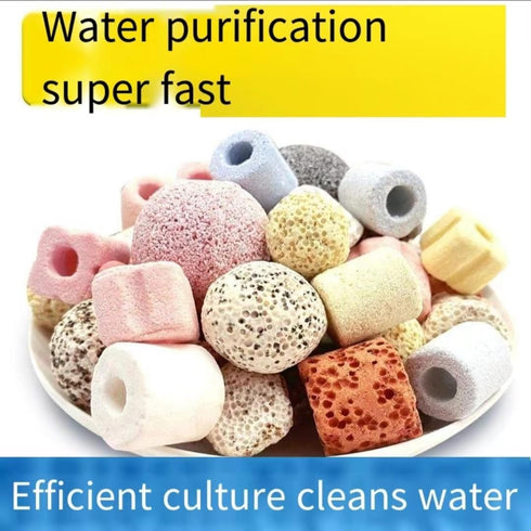 1000g, 2.2lb Aquarium Bio Media, 6 in 1 Ceramic Filter Media for Sump Filter, Activated Carbon Bio Balls