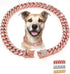 Diamond Necklace Metal Choke Dog Chain Collars, 13mm Wide, Rose Gold, Pet Jewelry for Small Medium Large Dogs
