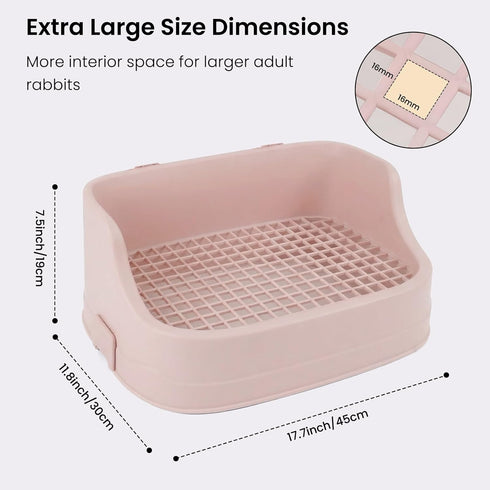 sturion Extra Large Rabbit Litter Box, Bunny Litter Box with Removable Top and Bottom, Corner Bunny Potty Training