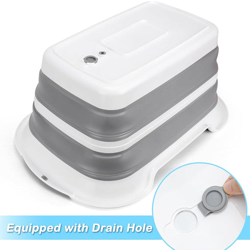ddLUCK Multi-Functional Collapsible Dog Bathtub with Drainage Hole, Portable Foldable Small Pets Bathtub, Washing Tub