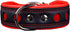 Dogs My Love Real Leather Soft Padded Dog Collar Reflective (13.75"-16.25" Neck; 1.75" Wide, Black/Red)