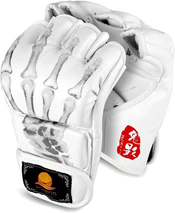 ZooBoo Half-Finger MMA Gloves, Boxing Fight Mitts with Adjustable Wrist Band for Sanda Sparring Punching Bag Training