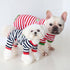 Hdwk&Hped Soft Cotton Dog Pajamas, Striped Solid Pet Jumpsuit for Small Dog Cat Puppy, 3 Styles (Christmas Style 2-Pack)