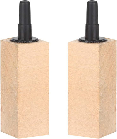 TOPINCN 2Pcs/Set Wooden Air Bubble Stone Diffuser, Air Pump Accessories for Aquarium