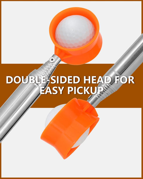 MistyBrew (9/12ft) Telescopic Golf Ball Retriever | Picker Upper Tool | Premium Stainless Steel & Double-Sided Head