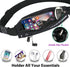Slim Running Belt for Women Men, Runners Fanny Pack Phone Holder for Workout Jogging, Black Waist Belt