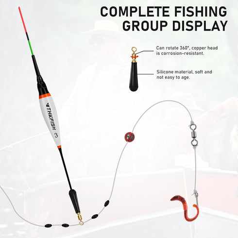 QualyQualy LED Fishing Bobbers, Lighted Floats for Night Fishing, 1/32oz, 1/24oz, 1/16oz - 3Pcs