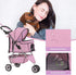 BestPet 3 Wheels Pet Dog Stroller Cat Cage for Medium Small Dogs Cats Travel Folding Carrier Waterproof Puppy Stroller