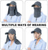 Foldable Sun Cap Fishing Hats, UPF 50+ Protection Caps with Face Mask Neck Flap