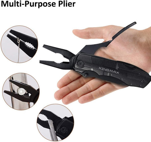 Pocket Multitool Tactical Knife with Blade, Saw, Plier, Screwdriver, Bottle Opener, Full Stainless Steel