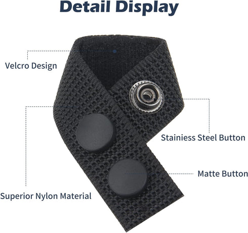 RFAdapter 2" inch Belt Keepers for Duty Belt, Nylon Keepers with Double Snaps for Wide Police Security Web Belt
