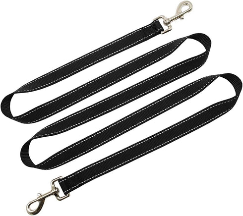6Foot Tie Out Nylon Dog Leash, Heavy Duty 1" Wide Reflective Lead for Medium Large Dogs, Indoor Outdoor Camping (Black)