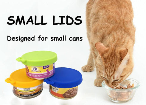 Comtim 3 Pack Cat Food Can Lids, Silicone Small Pet Food Can Covers for 3 oz Cat Food Cans
