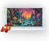 Colorful Galaxy Space Planet Aquarium Background: Waterfall Landscape Tapestry with Fantasy Mountain Wave Design