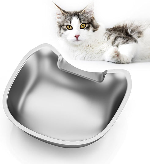 Stainless Steel Cat Bowls for Automatic Pet Feeder, Whisker Fatigue Relief, Easy to Clean Friendly Shape