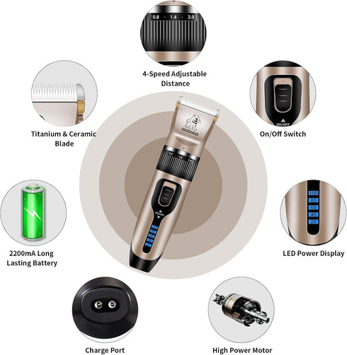 Trimmer, Trimmer Cat Clippers for Matted Hair, Cat Grooming Kit, Cordless Cat Shaver for Long Hair, Low Noise Paw Cat