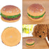 GLOGLOW Rubber Hamburger Squeaky Toy for Dogs, Teeth Grinding Cleaning Interactive Chew Toy