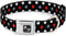 Dog Collar Seatbelt Buckle, Vinyl Records Stacked Design, Black Gray Red White, 18 to 32 Inches, 1.5 Inch Wide