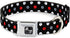 Dog Collar Seatbelt Buckle, Vinyl Records Stacked Design, Black Gray Red White, 18 to 32 Inches, 1.5 Inch Wide