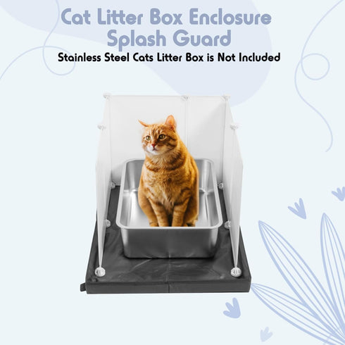 MEEXPAWS Large Dog Pee Pad Holder with Splash Guard, Foldable Liner Base 33'' x 23'', Indoor Dog Potty Enclosure