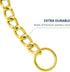 WePet Heavy Duty Metal Slip Collar, Durable Steel Cuban Links, Choke Collar for Training and Control, Gold, L