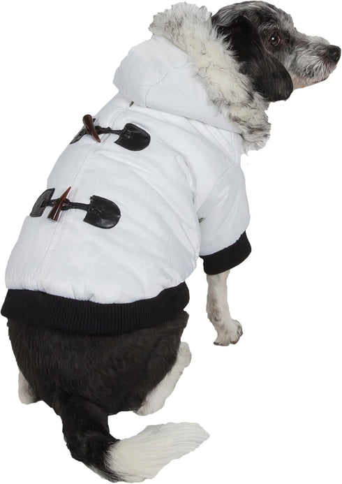 Pet Life Aspen Winter White Dog Jacket Parka - Dog Coat with 3M Thinsulate Insulation Technology for Small Medium and