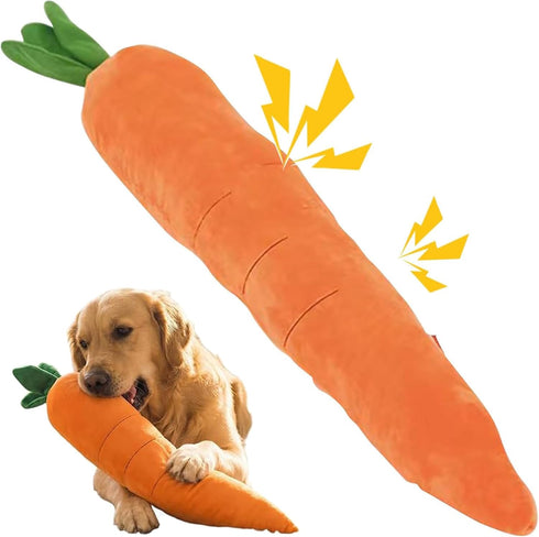 Generic Giant Carrot Dog Toy, Puppy Teething Toy with Squeaker & Crinkle, Indoor