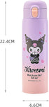Kuromi Stainless Steel Insulated Water Bottle with Bag, 480ml