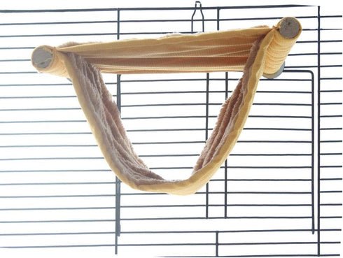 emours Double Bunkbed Hammock Sleep Bed Cage, Play Platform with Warm Fleece for Hamster Mice