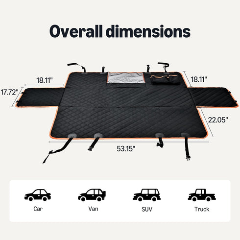 Hammock Amazon Basics Dog Car Seat Cover for Back Seat, Scratch-Resistant Nonslip with Side Flaps and Seatbelt Openings