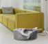 Oval Pet Beds for Cats and Small Dogs, Snuggery Bed with Attached Blanket, Washable High Resilience PP Cotton (Small,