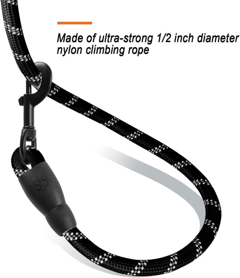 BARKBAY Dog Leashes for Large Dogs, Heavy Duty 2 PACK 5 FT with Comfortable Padded Handle, Highly Reflective Threads