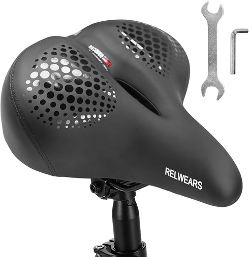 Wide Bike Seat Cushion for Men & Women -Extra Comfort Bicycle Seat,Bike