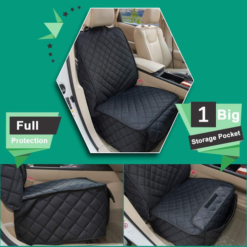 HAPYFOST 2Pack) Waterproof Front Seat Cover Dog Car Seat Covers Nonslip and Full Protection with Side Flaps Fits Most