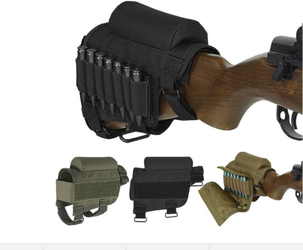 Rifle Buttstock Tactical Cheek Rest Pad with Ammo Pouch and 7 Shells Holder