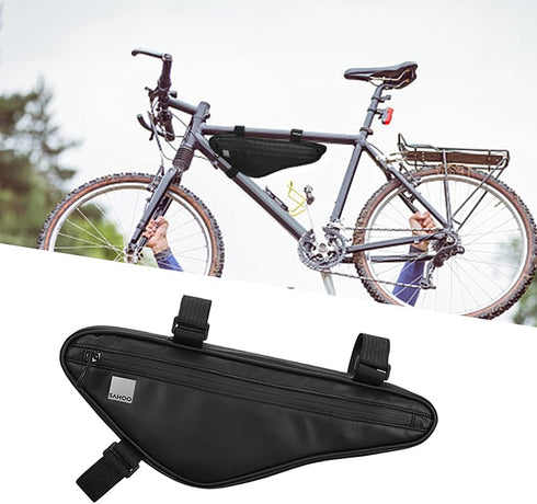 Waterproof Bike Frame Bag, Large Capacity Triangle Bicycle Under Tube Storage Pouch Cycling Accessories, Black