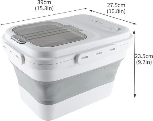 Geyecete Large dog food storage container dog food storage with Lids Handle Scoop Foldable cat food container pet food