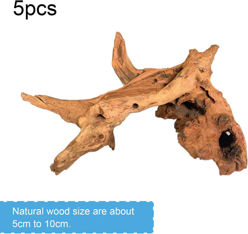 Aquarium Driftwood Natural Decoration, Tree Trunk with Rockery View, Random Shape 5-10cm