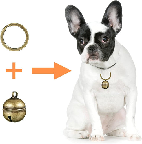 Dephnes 4 8 Dog Collar Bell Strings in Pieces Pet Bells for Collar Loud Brass Cat Bells for Collar with Key Rings