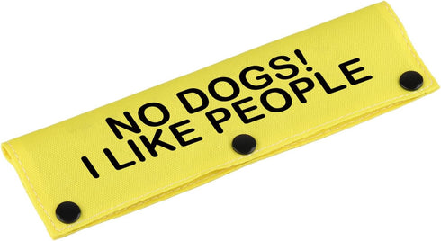 Funny Dog Leash Sleeve, "No Dogs! I Like People" Design for Pet Birthday Gift (I Like People-YE Sleeve)