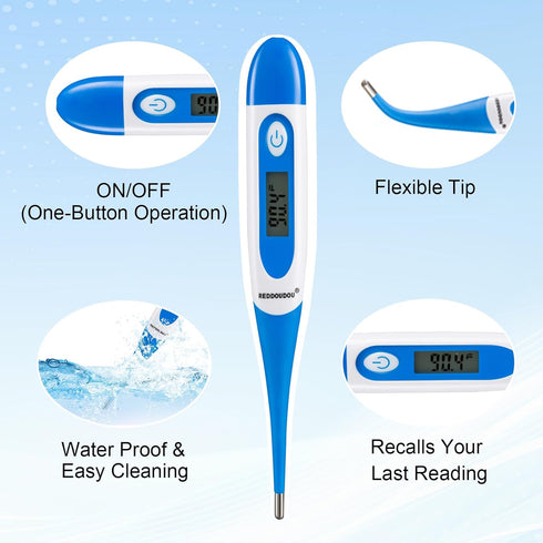 20 Digital Pet Thermometer for Accurate Fever Detection, Suitable for Cats/Dogs/Horse/Veterinarian, Waterproof Pet