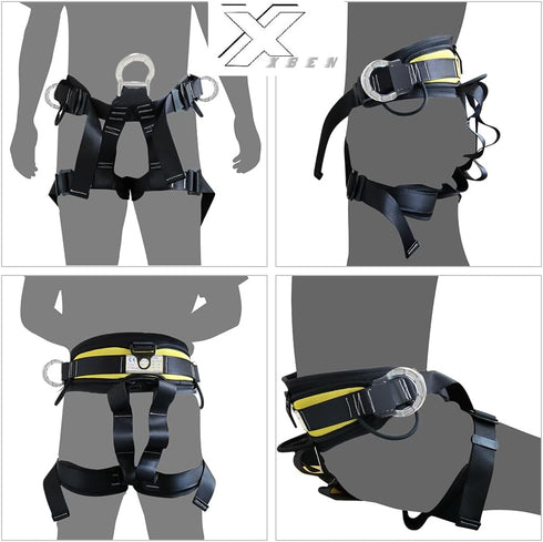 X XBEN Thicken Climbing Harness, Protect Waist Safety Gear, Wider Half Body Harness for Roofing and Climbing
