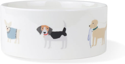 FRINGE STUDIO Happy Breeds Large Straight Bowl (475015) - White