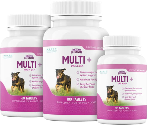 Health Extension Multivitamin & Minerals for Dogs & Puppies, 30 Tablets, Supports Immune System & Digestion